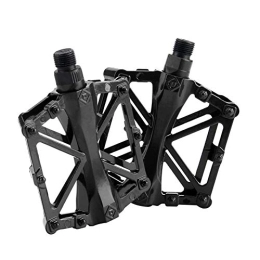 Baoludz Spares Baoludz Bike Pedals 9 / 16 Inch Threaded Mountain Bike Aluminum Alloy Pedal with 16 Anti-Slip Pins for Mountain Road Bikes and Straddle Bikes (Black)