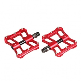 BaoYPP Mountain Bike Pedal BaoYPP Bike Pedals Bicycle Pedals Aluminium Alloy Mountain Bike Pedals Bearings Platform Pedals Easy to Install (Color : Red, Size : 9.65x7.8cm)