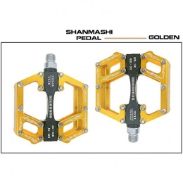 Battitachil Spares Battitachil Bike Pedal Mountain Bike Pedals 1 Pair Aluminum Alloy Antiskid Durable Bike Pedals Surface For Road BMX MTB Bike 5 Colors (SG-12D) Enhance Your Safety (Color : Gold)