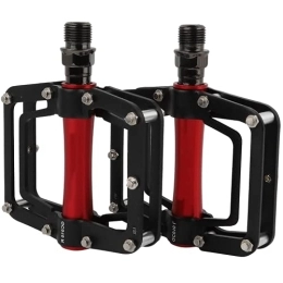 Bediffer Spares Bediffer Mountain Bike Pedals, Lightweight Durable Universal Pedal Anti-Skid for Road Mountain BMX MTB Bike(black+red)