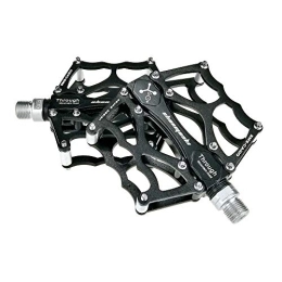 BGROESTWB Mountain Bike Pedal BGROESTWB Bike Pedals Bicycle Platform Mountain Bike Pedals 1 Pair Aluminum Alloy Antiskid Durable Bike Pedals Surface For Road Bike 8 Colors (SMS-CA100) Hybrid Pedal (Color : Black)