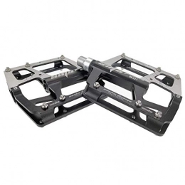 BGROESTWB Mountain Bike Pedal BGROESTWB Bike Pedals Bicycle Platform Mountain Bike Pedals 1 Pair Aluminum Alloy Antiskid Durable Bike Pedals Surface For Road MTB Bike 5 Colors Hybrid Pedal (Color : Black)