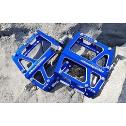 BGROESTWB Spares BGROESTWB Bike Pedals Bicycle Platform Mountain Bike Pedals 1 Pair Aluminum Alloy Antiskid Durable Bike Pedals Surface For Road MTB Bike 6 Colors (KC3) Hybrid Pedal (Color : Blue)