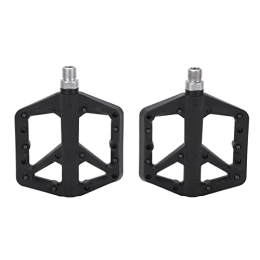 Bigking Mountain Bike Pedal Bicycle Pedal, 1 Pair Bike Pedal Anti Slip Nylon Fiber Bicycle Platform Flat Pedals for Road Mountain Bike(Black)