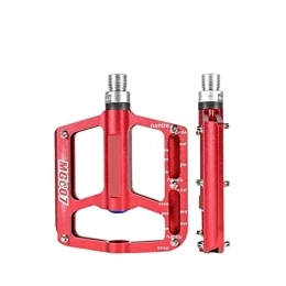 JEMETA Spares Bicycle Pedal Mountain Bike Road Bike Pedal 7070 Aluminum Alloy 3 Bearing Anti-skid Nails replace (Color : Red)