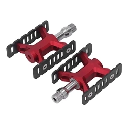 Kufoo Spares Bicycle Pedals, Flexible Bike Pedals Prevent Slip Widened Labor Saving for Mountain Bikes (Red)