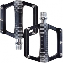 BJYX Mountain Bike Pedal Bicycle Pedals Lightweight Sealed Bearing Flat Pedals Alloy Cycling Pedals With Anti-Slip Pins For BMX Mountain Bike (Color : Black)
