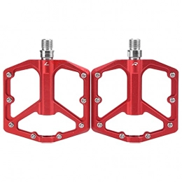 Wosune Mountain Bike Pedal Bicycle Platform Flat Pedals, Platform Flat Pedals Mountain Bike Pedals Aluminium Alloy Special Hollow Design for Outdoor for Bicycle(red)