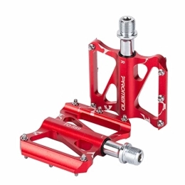 BIENKA Spares BIENKA Mountain Bike, MTB, Bike Aluminum Alloy Spindle 9 / 16Inch with Stable Sealed Bearing Anti-Skid Mountain Bike Flat for MTB BMX Bike & Folding Bike pedal (Color : Rot)