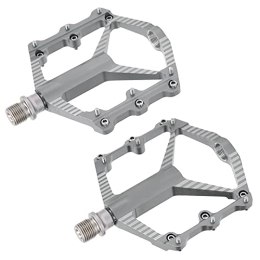 Bike Bearing Pedal, Dust Resistance Aluminum Alloy Pedal Simple Operation Hollow Out Design for Bike(Titanium Color)