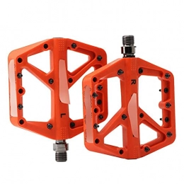 BUYD Mountain Bike Pedal Bike Bicycle Pedals 1pair Nylon Bicycle Pedals Ultralight Seal Bearings Bicycle Pedals Bicycle Parts Accessories Aluminum Alloy (Color : Orange)
