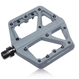 GALSOR Mountain Bike Pedal Bike Nylom Pedal Seal Bearings Flat Mountain Bicycle Pedals Road Platform Pedal Parts Pedals (Color : Gray, Size : 11.2x11.5x1.25cm)