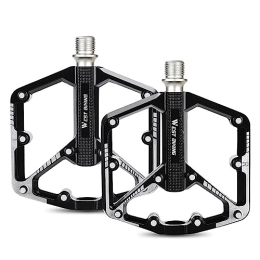 Dxcaicc Spares Bike Pedals, 3 Sealed Bearings Bicycle Pedals, Non-Slip Aluminum Replacement Pedals for Universal Mountain Bike Road Bike, Black