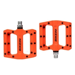 RaamKa Mountain Bike Pedal Bike Pedals 355g Ultralight Mountain Bike Pedal BMX Bicycle Flat MTB Pedal Fixed Gear Nylon Carbon Fiber Platform Cycling Accessories Mtb Pedals (Color : Orange)