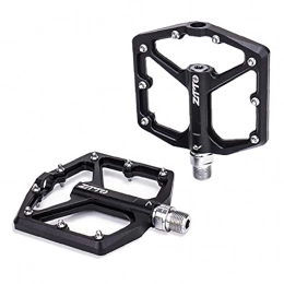 Aiyrchin Mountain Bike Pedal Bike Pedals, Aluminum Alloy Anti-Slip Durable Mountain Bike Flat Pedals Cycling Road Bike Hybrid Pedals (2*Pedals) Black