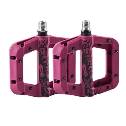 RaamKa Spares Bike Pedals Bicycle Pedals Shockproof Mountain Bike Pedals Non-Slip Lightweight Nylon Fiber Bicycle Platform Pedals For MTB 9 / 16 Inches Mtb Pedals (Color : Purple)