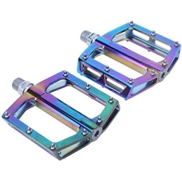 Alomejor Spares Bike Pedals Colorful Aluminum Alloy Widen Bike Pedals with Hollow Out Design for Road Mountain Bike