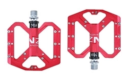 AMWRAP Mountain Bike Pedal Bike Pedals Flat Foot Ultralight Mountain Bike Pedals MTB CNC Aluminum Alloy Sealed 3 Bearing Anti-slip Bicycle Pedals Bicycle Parts Mountain Bike Pedals (Color : Red)