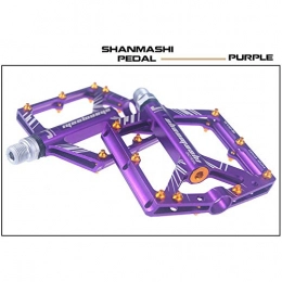 PQXOER Mountain Bike Pedal Bike Pedals Mountain Bike Pedals 1 Pair Aluminum Alloy Antiskid Durable Bike Pedals Surface For Road BMX MTB Bike 6 Colors (SMS-S1) (Color : Purple)