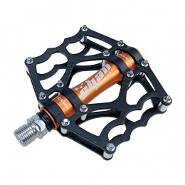 PQXOER Mountain Bike Pedal Bike Pedals Mountain Bike Pedals 1 Pair Aluminum Alloy Antiskid Durable Bike Pedals Surface For Road BMX MTB Bike 8 Colors (SMS-CA120) (Color : Orange)