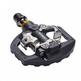 BANGHA Spares Bike Pedals Mountain Lock Pedal And Flat Pedal Dual-use Without Conversion Aluminum Alloy Self-locking Pedal Cycling Bike Pedals (Color : Black)
