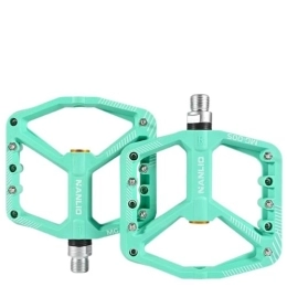 Bike Pedals MTB Ultralight Flat Pedal Bearings Mountain BMX Anti-slip Big Foot Bushing Colorful Nylon Plastic 9/16" Bicycle Mtb Pedals (Color : MG005 Green)