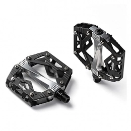 BANGHA Spares Bike Pedals Ultralight Bicycle Pedals Flat Alloy Pedals Mountain Bike Pedals 9 / 16" Sealed Bearings Pedals Non-Slip Flat Pedals Cycling Bike Pedals (Color : Black)