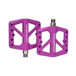 Generic Mountain Bike Pedal Bike Pedals Ultralight Nylon Mountain Road Bike Pedal DU Bushing Bearings XC AM MTB Anti-slip Big Foot Flat Plastic Bicycle Pedals Mtb Pedals (Color : Purple)