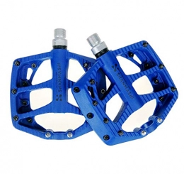 BIKERISK Spares BIKERISK Bike Pedals, Mountain Bicycles Pedals Flat Nylon carbon Platform Sealed Bearing Axle 9 / 16", Blue