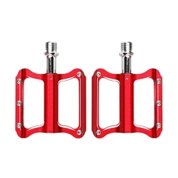 BINTING Spares BINTING Bicycle Pedal Aluminum Alloy Lightweight Wide Platform Flat Non Slip Bike Pedals for Mountain Bikes, Road, BMX, Red
