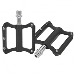 BOLORAMO Spares BOLORAMO 2pcs Black Lightweight Mountain Bike Pedals, 14mm Universal Threaded Port Bicycle Parts 14mm Thread Non‑Slip Sealed Bearing Bicycle Pedals for Cycling