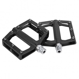 BOLORAMO Mountain Bike Pedal BOLORAMO 2pcs Mountain Bike Pedals, CNC Aluminum Alloy Sealed Bearing Pedals Non‑Slip Lightweight Bicycle Platform Flat Pedals for Road Bikes Folding Bikes(Black)