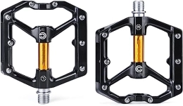 BUNGAA Mountain Bike Pedal Bottom brackets, Mountain Bearing Pedal for Bikes Parts Sealed Anti-Slip (Color : Gold, Size : 10.5x10.4x2.3cm)