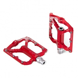 BUYYUB Spares BUYYUB Mountain Bike Red Pedals, aluminum Road Bike Pedals, non-slip 9 / 16" Metal Pedals