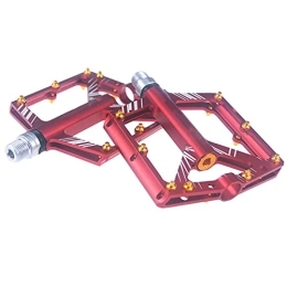 BWHNER Spares BWHNER Mountain Bike Pedals, Sealed 4 Bearing Anti-Slip 9 / 16" Universal Bike Flat Pedals, Aluminum Alloy Flat Platform Bicycle Pedals, for BMX Bike Road Bike, Red