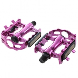 BXU-BG Spares BXU-BG 1 Pair MTB Aluminium Alloy Mountain Bike Bicycle Cycling 9 / 16" Pedals Flat-rose red