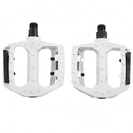 BXU-BG Spares BXU-BG A Pair Universal Aluminum Alloy Mountain BMx MTB Bicycle Bike 9 / 16" Pedals Flat - white