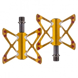 BXU-BG Spares BXU-BG Outdoor sports Bicycle Pedal Mountain Road Bike Aluminum Alloy Pedal Road Bike Bearing Pedal 3 Bearing Bicycle Pedal 9 / 16 Inch, Yellow