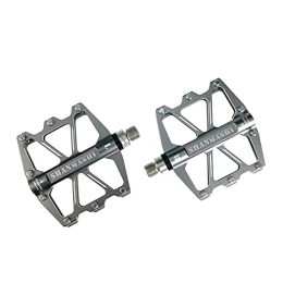 catazer Spares CATAZER Bike Pedals, 4 Bearings Non-Slip Aluminum Alloy Lightweight Flat DH XC Mountain Bike Pedals 9 / 16" (Gray)