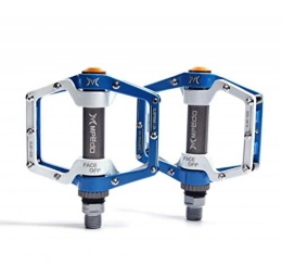 cewin Mountain Bike Pedal cewin Aluminum Alloy Pedal Mountain Bicycle Bearing Pedal @White Blue