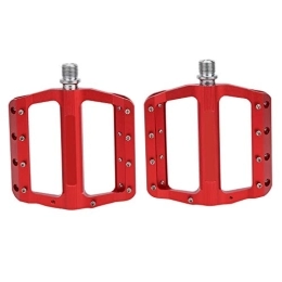 CHICIRIS Mountain Bike Pedal CHICIRIS JT02 Mountain Bike Pedals, Aluminum Alloy Lightweight Flat Bicycle Pedal Sets Non-Slip Bike Pedals(Red)