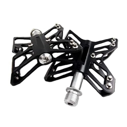 Chtom Mountain Bike Pedal Chtom Mountain Bike Pedals Road Bicycle Flat Aluminum Alloy CNC Machined Anti-Skid Pins Accessories 2PCS (Color : Black)