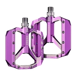 corki Mountain Bike Pedal corki Extra Large Mountain Bike Pedals Flat, Aluminum Alloy MTB Pedals Platform 9 / 16" Purple