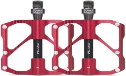 CONROS Mountain Bike Pedal cycling pedals, road bikepedals, 9 / 16'' MTB Mountain Road Bike Aluminum Alloy Pedals 3 Sealed Bearing With Anti-Skid Nails Flat Pedals 232g (Color : Rood, Size : MTB)