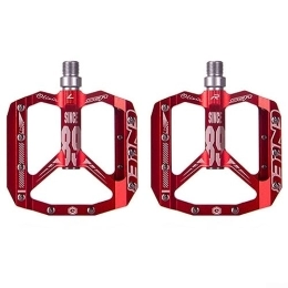 DAZZLEEX Mountain Bike Pedal DAZZLEEX Bike Pedals, Mountain Bike Pedals Aluminum Alloy DU Bearing Pedal Mountain Bike Palin Pedal 105 * 100 * 15mm(Red)