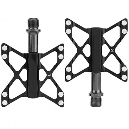 Delaman Mountain Bike Pedal Delaman Bike Pedals, Aluminium Alloy Mountain Road Bike Lightweight Pedals Bicycle Replacement 1Pair (Black)