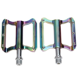 Demeras Spares Demeras Flat Aluminum Alloy Lightweight Colorful CNC Bike Pedals Flat Bicycle Pedals Pedal Set Non‑slip Durable Strong for Mountain Bike