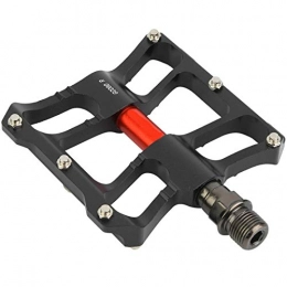 Demeras Spares Demeras Pedals Bicycle Replacement Equipment durable exquisite workmanship Aluminium Alloy Mountain Road Bike Lightweight Pedals High robustness for trail riding(Black red)