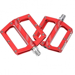 Demeras Spares Demeras Road Bike Pedals, Concave Platform Mountain Bike Pedal Bike Pedals Aluminum Alloy Flat Pedal High Strength for Bicycle Pedals Mountain Bike(red)
