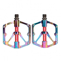 DFBGL Spares DFBGL Bike Pedals, Mountain Road Bicycle Flat Pedals, 9 / 16" Sealed Bearing Lightweight Aluminum Alloy Colorful Wide Platform Cycling Pedal for Road Mountain BMX MTB Bike, A